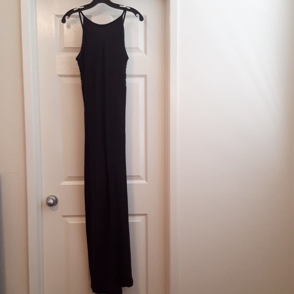 Vintage Jessica McClintock long black cocktail dress. - Picture 3 of 4